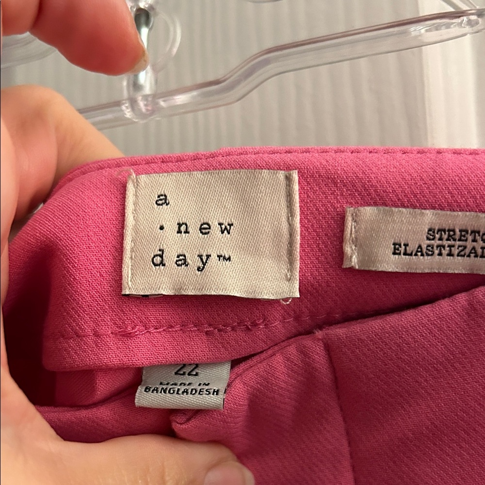 A New Day size 22 Women's High-Rise Pink Tailored Shorts - Picture 2 of 5